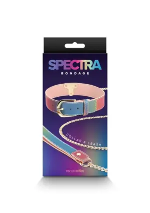 Spectra Bondage - Szivárványos nyakörv pórázzal - Image 2