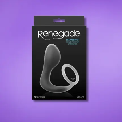 Renegade Slingshot - Péniszgyűrű prosztata masszírozóval (fekete)