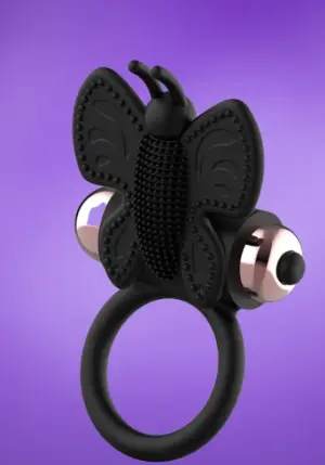 Coquette - Pillangós vibrációs péniszgyűrű (fekete)