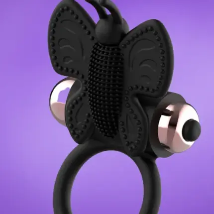 Coquette - Pillangós vibrációs péniszgyűrű (fekete)