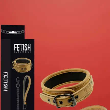 Fetish Submissive - Nyakörv pórázzal (barna)