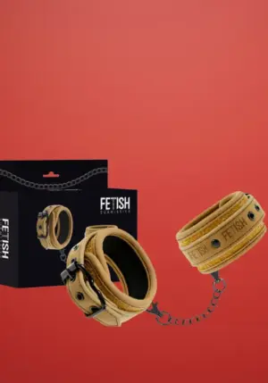 Fetish Submissive - Bilincs lánccal (barna)
