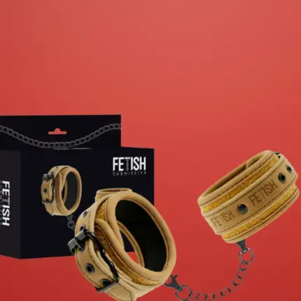 Fetish Submissive - Bilincs lánccal (barna)