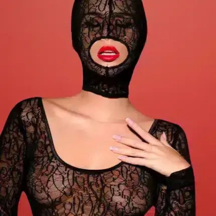 OMG - Csipke fejmaszk (fekete)