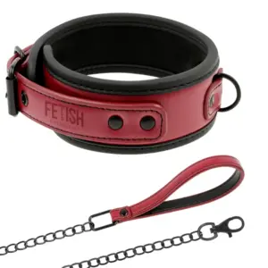 Fetish Submissive - Nyakörv pórázzal (bordó) - Image 2