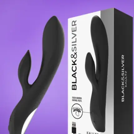 Black&Silver Kaultz - Akkus csiklókaros,érintőkijelzős vibrátor (fekete)