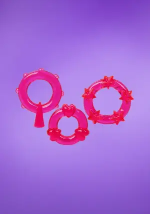 Calexotics - 3db-os péniszgyűrű szett (piros)