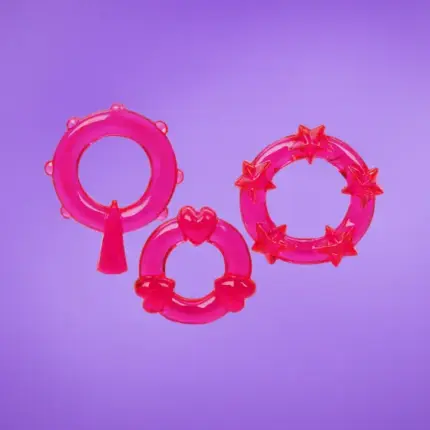 Calexotics - 3db-os péniszgyűrű szett (piros)