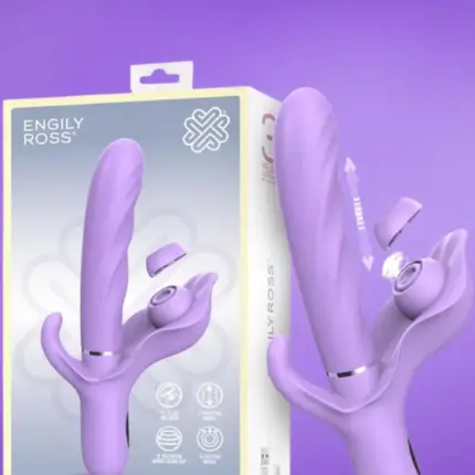 Engily Ross Bacall - Csiklóizgatós vibrátor toló, pulzáló és szívó funkcióval (lila)