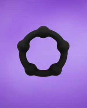 Beast Rings 35 mm - Péniszgyűrű gyöngyökkel (fekete)