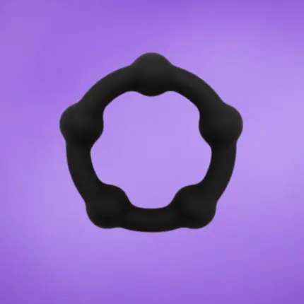 Beast Rings 35 mm - Péniszgyűrű gyöngyökkel (fekete)