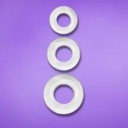 Beast Rings Round Set - Péniszgyűrű szett (átlátszó)