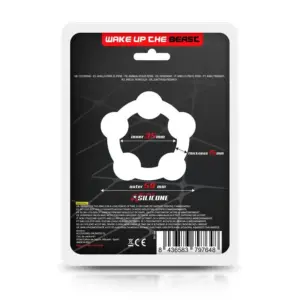 Beast Rings 35 mm - Péniszgyűrű gyöngyökkel (fekete) - Image 4