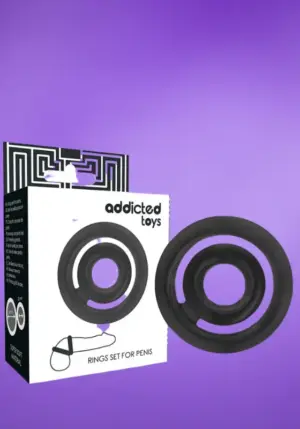 Addicted Toys - Péniszgyűrű herepánttal (fekete)