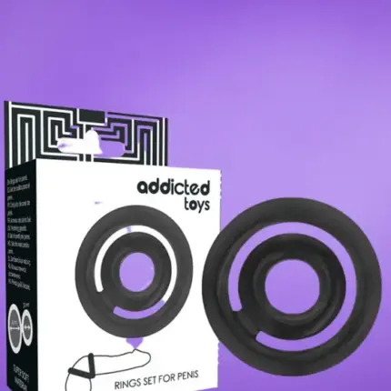 Addicted Toys - Péniszgyűrű herepánttal (fekete)