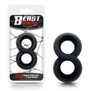 Beast Rings 20 mm - Dupla péniszgyűrű (fekete) - Image 2