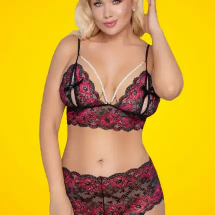 Cottelli - Virágos,csipkés szett XL/2XL