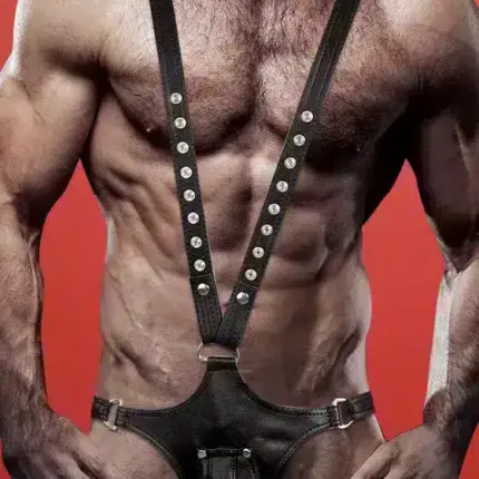 Fetish Submissive - Férfi hám alsóval (fekete)