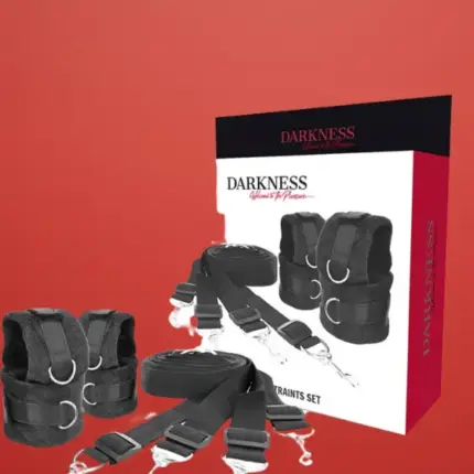 Darkness - Ágyhoz kötöző szett (fekete)