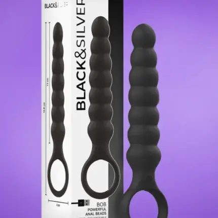 Black & Silver Bob - Akkus análdugó (fekete)
