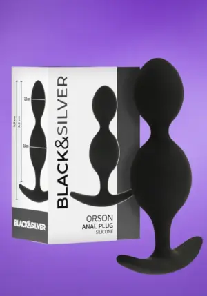 Black & Silver Orson - Golyós análdugó (fekete)