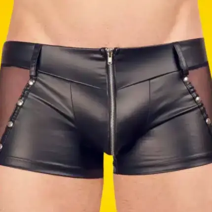 Svenjoyment - Áttetsző oldalbetétes, cipzáros boxer (fekete)