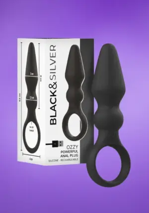 Black & Silver Ozzy - Akkus análdugó (fekete)