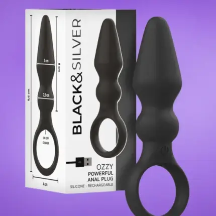 Black & Silver Ozzy - Akkus análdugó (fekete)