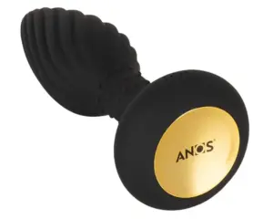 Anos - Akkus, rádiós, forgó gyöngyös spirális anál vibrátor (fekete) - Image 2