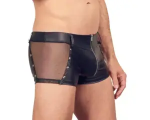 Svenjoyment - Áttetsző oldalbetétes, cipzáros boxer (fekete) - Image 2