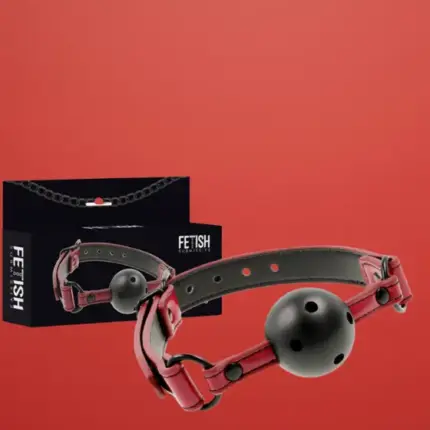 Fetish Submissive - Vegán bőr szájpecek (bordó)