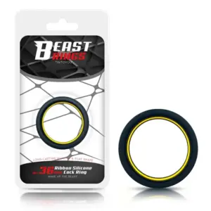 Beast Rings 36 mm - Péniszgyűrű (fekete-sárga) - Image 4
