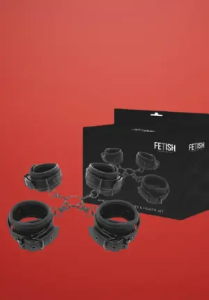 Fetish Submissive - Keresztpántos bilincs szett (fekete)