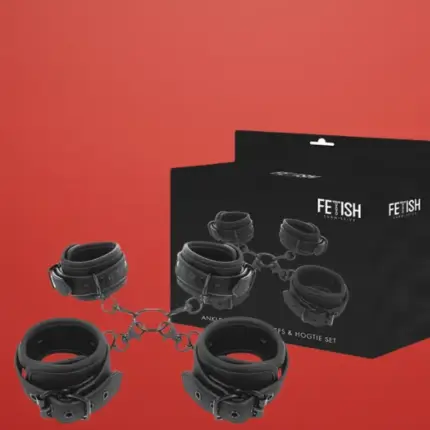 Fetish Submissive - Keresztpántos bilincs szett (fekete)