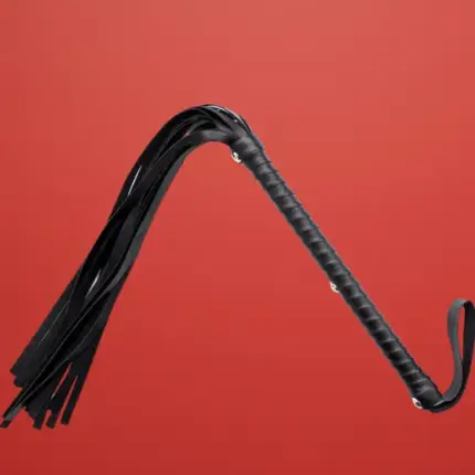 Ohmama - Korbács fonott nyéllel (fekete)