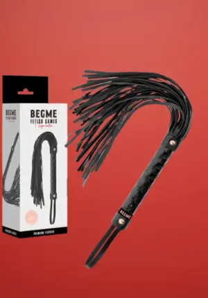 Begme Black Edition - Vegán bőr ostor (fekete)