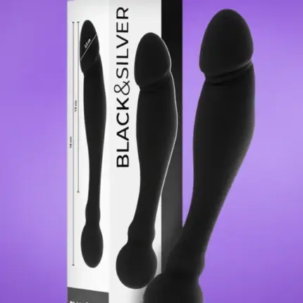 Black & Silver Karl - Kétvégű dildó (fekete)
