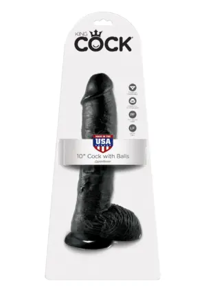 King Cock 10" - Herés nagy dildó (25 cm) - fekete - Image 3