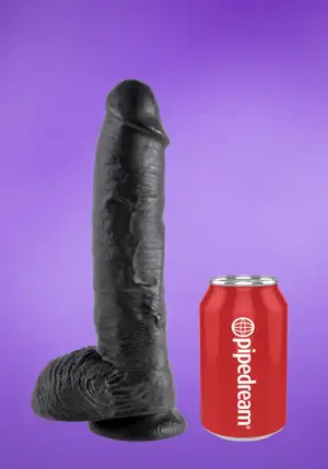 King Cock 10" - Herés nagy dildó (25 cm) - fekete