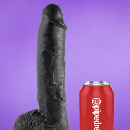 King Cock 10" - Herés nagy dildó (25 cm) - fekete