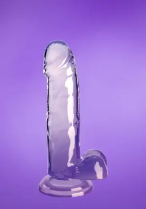 King Cock Clear 7" - Zselés tapadótalpas dildó herékkel