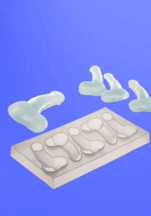 Péniszformájú jégkockakészítő forma (áttetsző)
