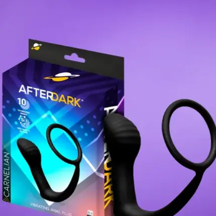 Afterdark Carnelian - Akkus péniszgyűrű análdugóval