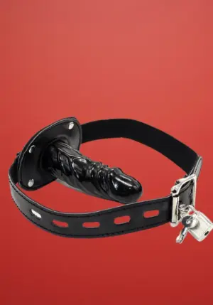 Fetish Addict - Pénisz alakú szájpecek (fekete)