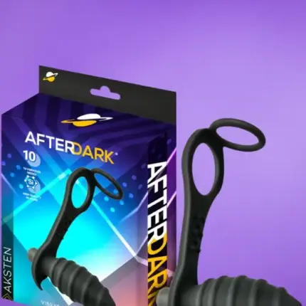 Afterdark Aksten - Vibrációs análdugó péniszgyűrűvel
