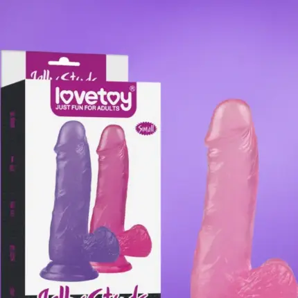Lovetoy Jelly Studs 6" - Dildó herékkel (15,2cm)- pink