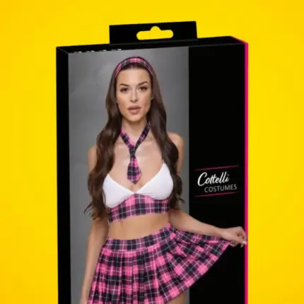 Cottelli - Kockás diáklány jelmez szett (pink)