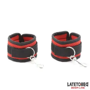 Latetobed - Ágyhoz kötöző szett (fekete-piros) - Image 2