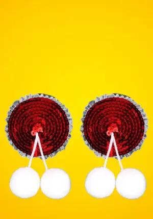 Latetobed - Flitteres mellbimbó dísz pom-ponnal