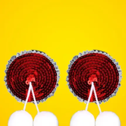 Latetobed - Flitteres mellbimbó dísz pom-ponnal